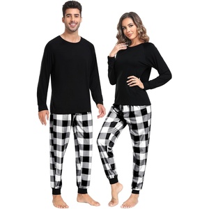 image:imageSWOMOG Family Christmas Pjs Matching Sets Christmas Pajamas for Family Xmas Jammies Set Christmas Holiday SleepwearWhite Black Plaid