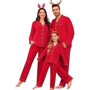 image:imageSWOMOG Family Matching Christmas Pajama Sets UltraSoft PJs Sets Long Sleeve Pull Over SleepwearLight Red
