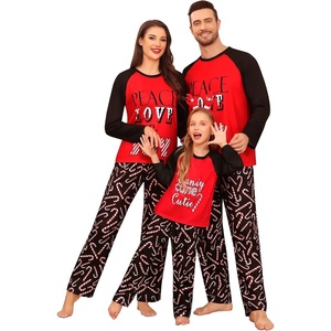 image:imageSWOMOG Family Matching Christmas Pajamas Sets MenWomen Plaid Pants Loungewear and Printed Long Sleeve PjsAcandy Cane