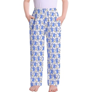 image:imageSWOMOG Girls Comfy Pajama Pants UltraSoft Long Lounge Pj Bottoms with Pockets for Lounge SleepoversBlue Money