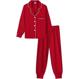 image:imageSWOMOG Girls Pajamas Set Kids Button Down Cute Print Pjs Sets Pant 2 Piece Soft Long Sleeve Sleepwear LoungewearRed