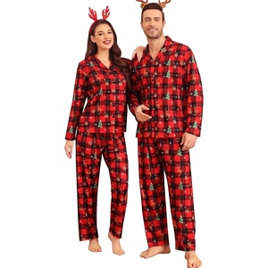 image:imageSWOMOG Matching Family Christmas Pajamas Set Long Sleeve Festival Party Pj Set ButtonDown Sleepwear Soft NightwearMenRed ChristmasMedium