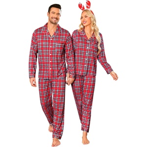 image:imageSWOMOG Matching Family Christmas Pajamas Set Long Sleeve Festival Party Pj Set ButtonDown SleepwearRed Stewart Plaid