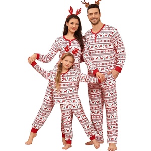 image:imageSWOMOG Matching Family Pajama Set Long Sleeve Christmas Pajama Button Down Holiday Sleepwear SetFlower Deer