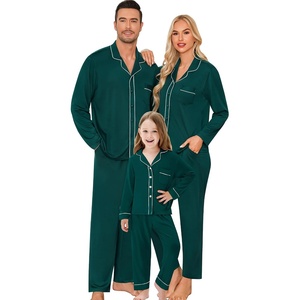 image:imageSWOMOG Matching Family Pajama Set Long Sleeve Christmas Pajama Button Down Holiday Sleepwear SetGreen