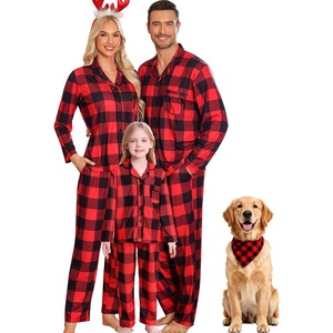 image:imageSWOMOG Matching Family Pajama Set Long Sleeve Christmas Pajama Button Down Holiday Sleepwear SetRed Plaid