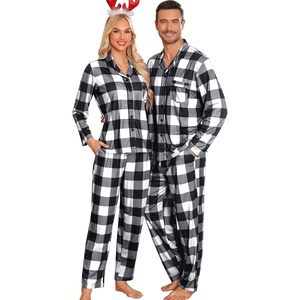 image:imageSWOMOG Matching Family Pajama Set Long Sleeve Christmas Pajama Button Down Holiday Sleepwear SetWhite Plaid