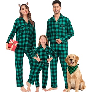 image:imageSWOMOG Matching Family Pajamas Christmas Pjs Long Sleeve Holiday Sleepwear Soft LoungewearGreen Black Plaid