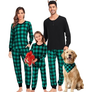 image:imageSWOMOG Matching Family Pajamas Christmas Pjs Long Sleeve Holiday Sleepwear Soft LoungewearGreen Plaid
