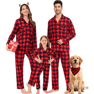 image:imageSWOMOG Matching Family Pajamas Christmas Pjs Long Sleeve Holiday Sleepwear Soft LoungewearRed Black Plaid