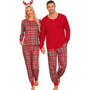 image:imageSWOMOG Matching Family Pajamas Christmas Pjs Long Sleeve Holiday Sleepwear Soft LoungewearRed Green Plaid