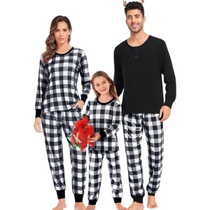 image:imageSWOMOG Matching Family Pajamas Christmas Pjs Long Sleeve Holiday Sleepwear Soft LoungewearWhite Plaid