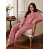 image:imageSWOMOG 100 Cotton Women Pajamas Set Long Sleeve Sleepwear Button Down Lounge Set 2 Piece Nightwear with PocketRed White Plaid