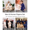 image:imageSWOMOG Couples Matching Silk Satin Pajamas Set Long Sleeve Sleepwear Soft Button Down Loungewear 2 Pcs Pj SetChampagne
