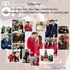 image:imageSWOMOG Couples Matching Silk Satin Pajamas Set Long Sleeve Sleepwear Soft Button Down Loungewear 2 Pcs Pj SetChampagne
