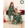 image:imageSWOMOG Couples Matching Silk Satin Pajamas Set Long Sleeve Sleepwear Soft Button Down Loungewear 2 Pcs Pj SetGreen Christmas Santa