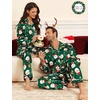 image:imageSWOMOG Couples Matching Silk Satin Pajamas Set Long Sleeve Sleepwear Soft Button Down Loungewear 2 Pcs Pj SetGreen Christmas Santa