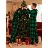 image:imageSWOMOG Couples One Piece Pajamas Sets Christmas Men amp Women Fleece Winter Loungewear ZipUp Jumpsuit with Pockets PjsBig Plaid Black and Green