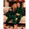 image:imageSWOMOG Couples One Piece Pajamas Sets Christmas Men amp Women Fleece Winter Loungewear ZipUp Jumpsuit with Pockets PjsBig Plaid Black and Green