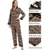 image:imageSWOMOG Couples Pajama Sets Men amp Women Satin Long Sleeve Sleepwear Silky Classic Button Down Soft Loungewear Pjs SetLeopard Print
