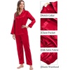 image:imageSWOMOG Couples Pajama Sets Men amp Women Satin Long Sleeve Sleepwear Silky Classic Button Down Soft Loungewear Pjs SetPure Red
