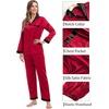 image:imageSWOMOG Couples Pajama Sets Men amp Women Satin Long Sleeve Sleepwear Silky Classic Button Down Soft Loungewear Pjs SetRed