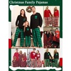 image:imageSWOMOG Family Christmas Matching Pajamas Set WomenMenKids Modal Pajama 2 PCS Long Sleeve Sleepwear Sets with Pockets Kids Green Black Plaid 130 CM