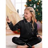 image:imageSWOMOG Family Matching Pajama Set 2Pcs Silk Satin Sleepwear Long Sleeve Button Down LoungewearBlack