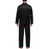 image:imageSWOMOG Family Matching Pajama Set 2Pcs Silk Satin Sleepwear Long Sleeve Button Down LoungewearBlack