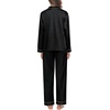 image:imageSWOMOG Family Matching Pajama Set 2Pcs Silk Satin Sleepwear Long Sleeve Button Down LoungewearBlack