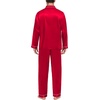 image:imageSWOMOG Family Matching Pajama Set 2Pcs Silk Satin Sleepwear Long Sleeve Button Down LoungewearRed