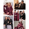 image:imageSWOMOG Family Matching Pajama Set Silk Satin Button Down Sleepwear WomenMenKids Long Sleeve 2 Pcs Pj SetDeep Wine Red