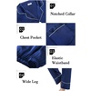 image:imageSWOMOG Family Matching Pajama Set Silk Satin Button Down Sleepwear WomenMenKids Long Sleeve 2 Pcs Pj SetNavy Blue
