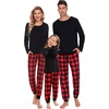 image:imageSWOMOG Family Matching Pajamas Set Christmas Plaid Pajamas for Men Women Long Sleeve Sleepwear Pjs Set