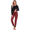 image:imageSWOMOG Family Matching Pajamas Set Christmas Plaid Pajamas for Men Women Long Sleeve Sleepwear Pjs Set