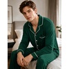 image:imageSWOMOG Men Pajamas Set Comfy Modal Pjs Button Down Sleepwear 2 Piece Long Sleeve Lounge Set Soft Nightwear with PocketsGreen