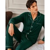image:imageSWOMOG Men Pajamas Set Comfy Modal Pjs Button Down Sleepwear 2 Piece Long Sleeve Lounge Set Soft Nightwear with PocketsGreen