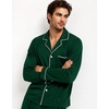 image:imageSWOMOG Men Pajamas Set Comfy Modal Pjs Button Down Sleepwear 2 Piece Long Sleeve Lounge Set Soft Nightwear with PocketsGreen