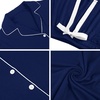 image:imageSWOMOG Men Pajamas Set Comfy Modal Pjs Button Down Sleepwear 2 Piece Long Sleeve Lounge Set Soft Nightwear with PocketsNavy Blue