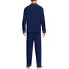 image:imageSWOMOG Men Pajamas Set Comfy Modal Pjs Button Down Sleepwear 2 Piece Long Sleeve Lounge Set Soft Nightwear with PocketsNavy Blue