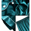 image:imageSWOMOG Satin Matching Pajamas Sets Couple Silk Button Down Nightwear Women amp Men Short Sleeve Sleepwear 2 Pieces LoungewearDark Green