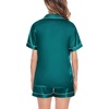 image:imageSWOMOG Satin Matching Pajamas Sets Couple Silk Button Down Nightwear Women amp Men Short Sleeve Sleepwear 2 Pieces LoungewearGreen