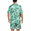 image:imageSWOMOG Satin Matching Pajamas Sets Couple Silk Button Down Nightwear Women amp Men Short Sleeve Sleepwear 2 Pieces LoungewearGreen Leaves