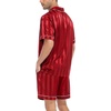 image:imageSWOMOG Satin Matching Pajamas Sets Couple Silk Button Down Nightwear Women amp Men Short Sleeve Sleepwear 2 Pieces LoungewearRed Striped