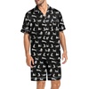 image:imageSWOMOG Silk Satin Pajamas Sets for Men Short Sleeve 2 Piece Button Down Sleepwear Mens Loungewear Sets with PocketsWhite Leopard