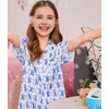 image:imageSWOMOG Unisex Girls Boys Soft Pajamas Set ButtonDown PJs Short Sleeve Sleepwear Toddler Cute Lounge SetsBlue Monkey