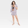 image:imageSWOMOG Woman Pajama Set Short Sleeve Pjs Set 2Pcs Short Pajamas Button Down Ruffle Hem Sleepwear Soft Modal LoungewearLilac