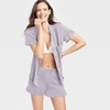 image:imageSWOMOG Woman Pajama Set Short Sleeve Pjs Set 2Pcs Short Pajamas Button Down Ruffle Hem Sleepwear Soft Modal LoungewearLilac