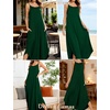 image:imageSWOMOG Women Long Nightgown Pajama Dress Soft Strap Nightdress Summer Sleeveless Nightshirt Lounge Dress with PocketsGreen