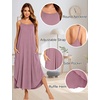 image:imageSWOMOG Women Long Nightgown Pajama Dress Soft Strap Nightdress Summer Sleeveless Nightshirt Lounge Dress with PocketsTaropurple